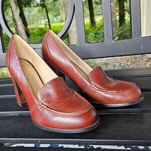 Maripe Madrid Brown Leather Heeled Loafer 8.5M
